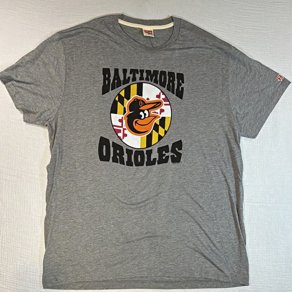 Homage Baltimore Orioles MLB Gray Graphic T-Shirt Men’s Size 2XL